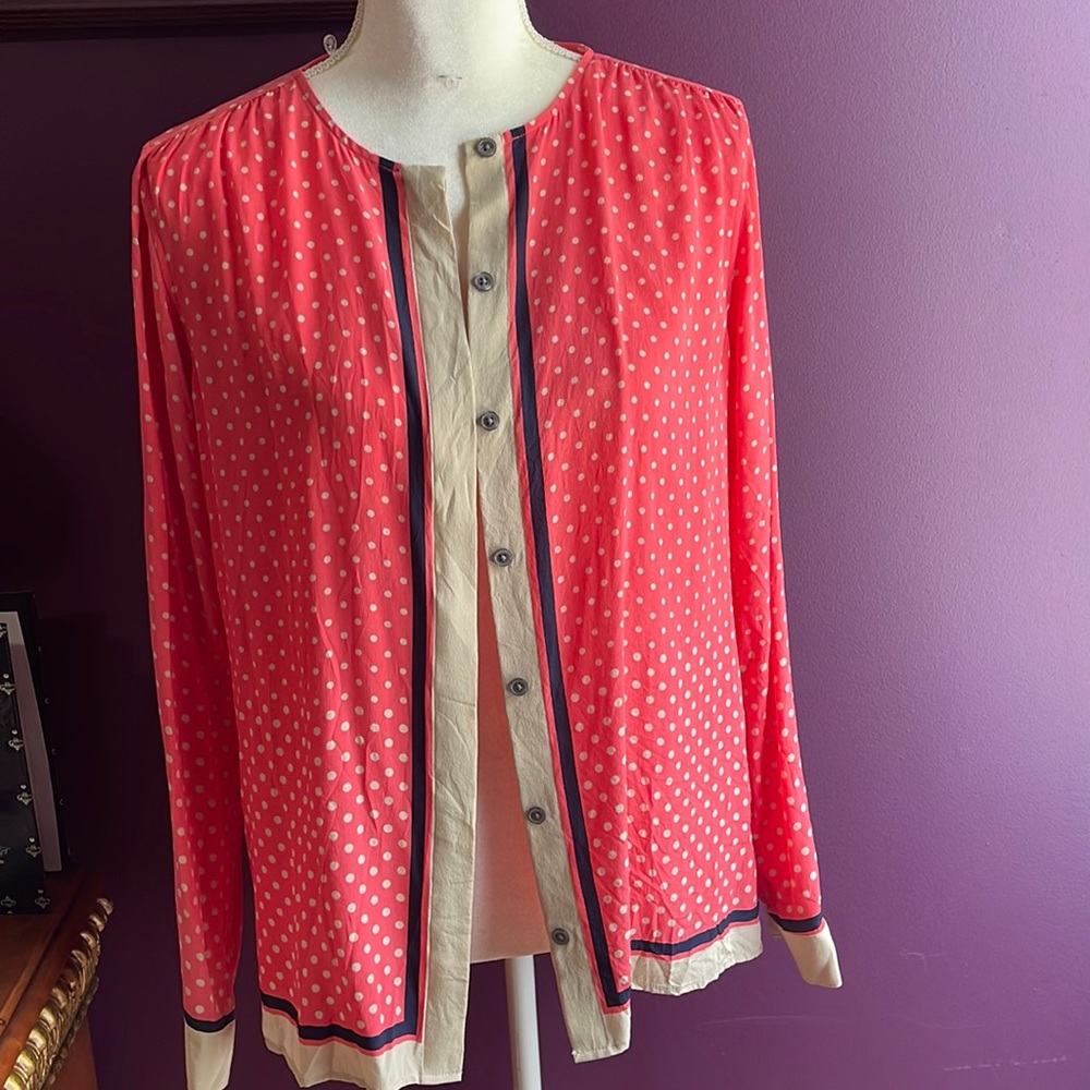 C.Wonder silk polka dot button down